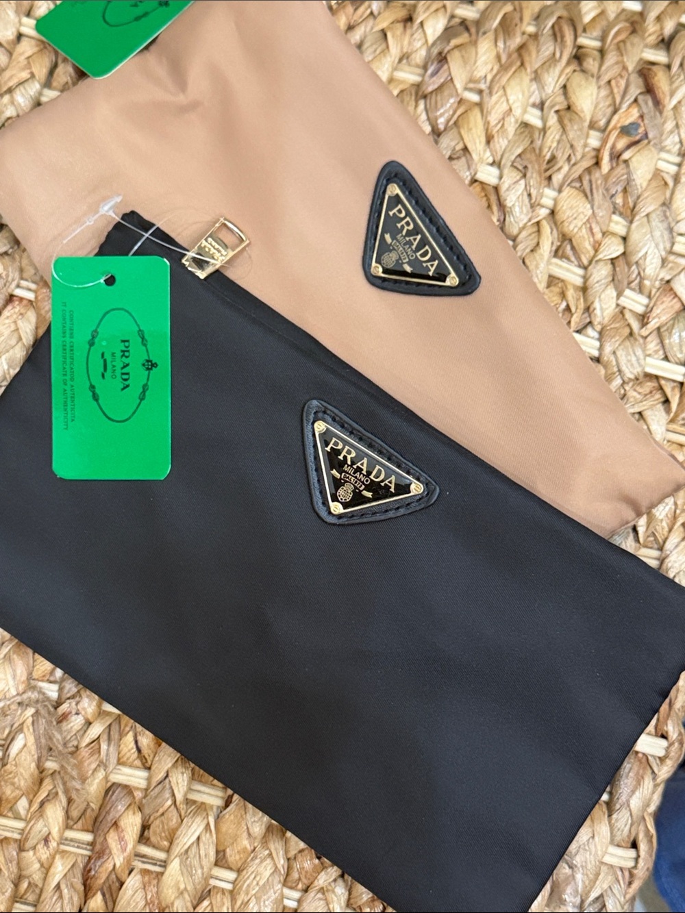 GWP-Prada Nylon Pouches in Black and Beige